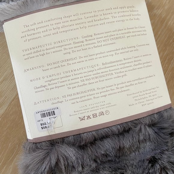 Anthropologie Thermapeutic Luxe Faux Fur Neck Wrap, BRAND NEW - Picture 6 of 6